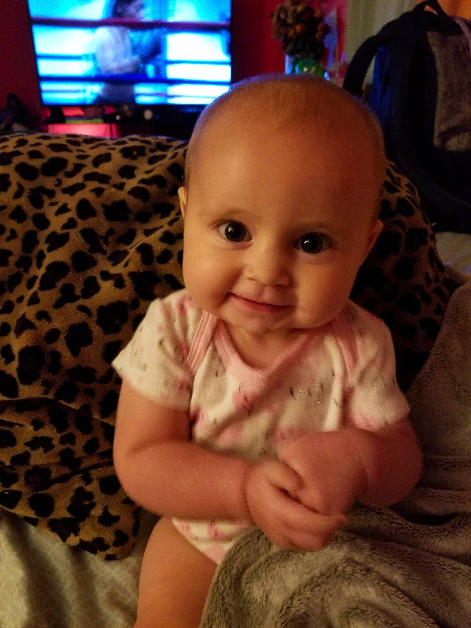 Aylin joined the competition — help win amazing prizes! baby, cheek, child, eye, face, forehead, fun, head, iris, joy, lip, mouth, nose, person, sitting, skin, smile, toddler