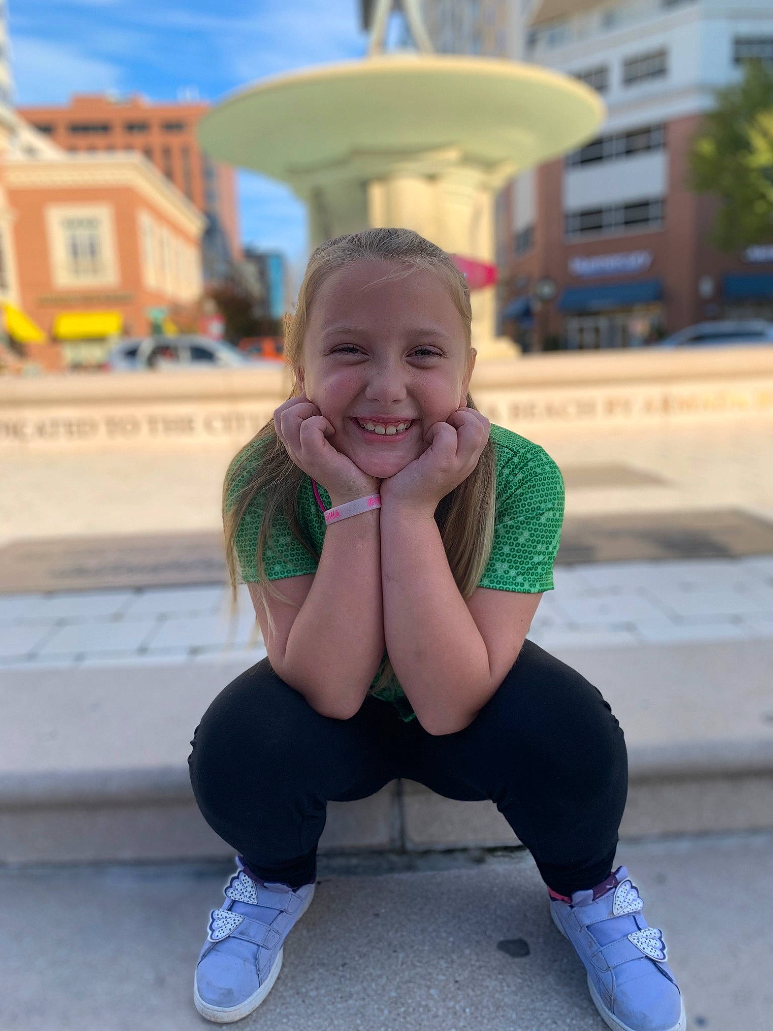 Bradleigh joined the competition — help win amazing prizes! child, facial_expression, fun, green, happy, joint, joy, knee, leg, person, photography, physical_fitness, sitting, smile, sportswear, summer, thigh, toddler, vacation