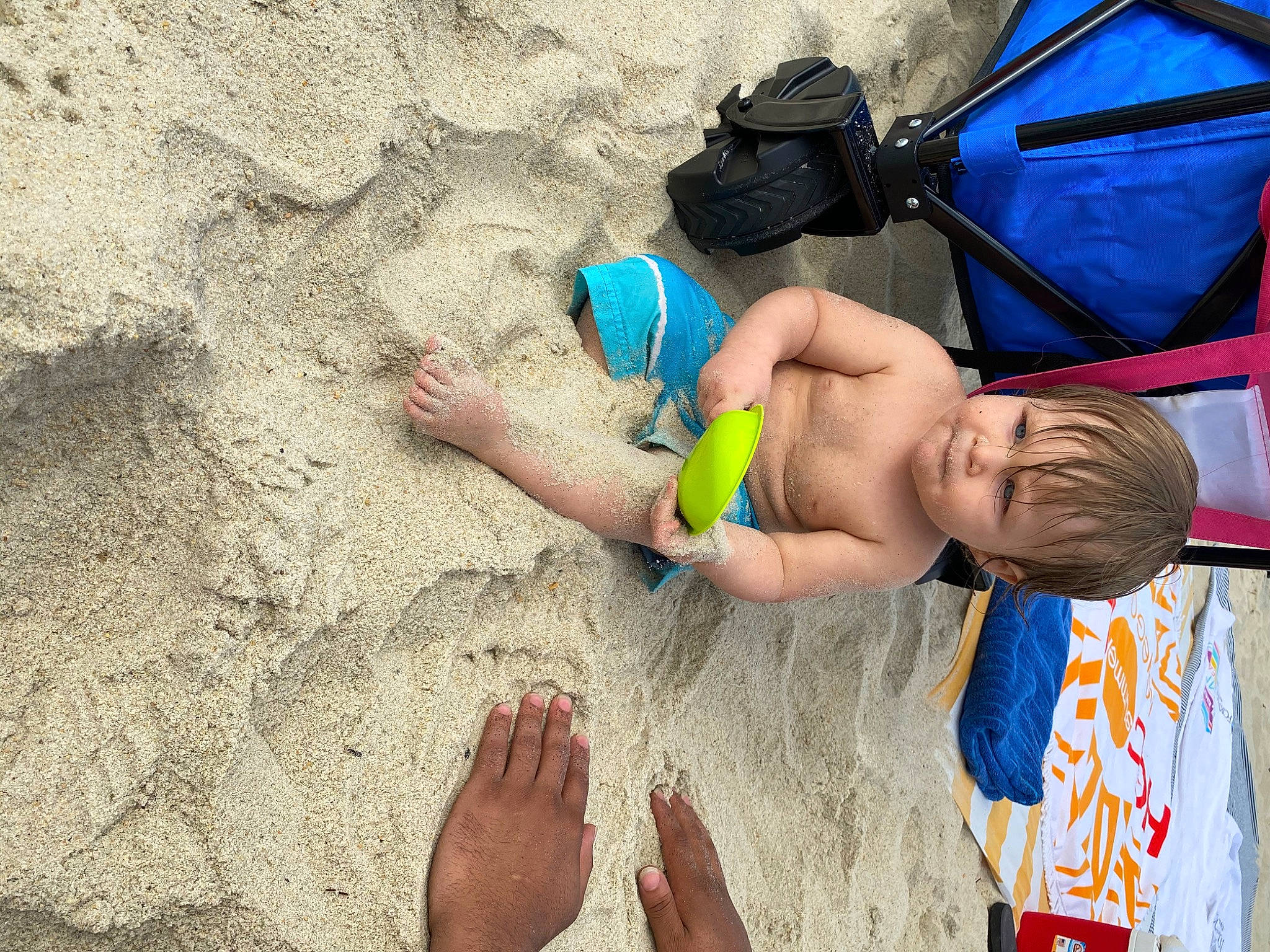 Rj is registered to the contest to win money with this photo: barechested, beach, child, fun, muscle, person, recreation, sand, sun_tanning, vacation, water