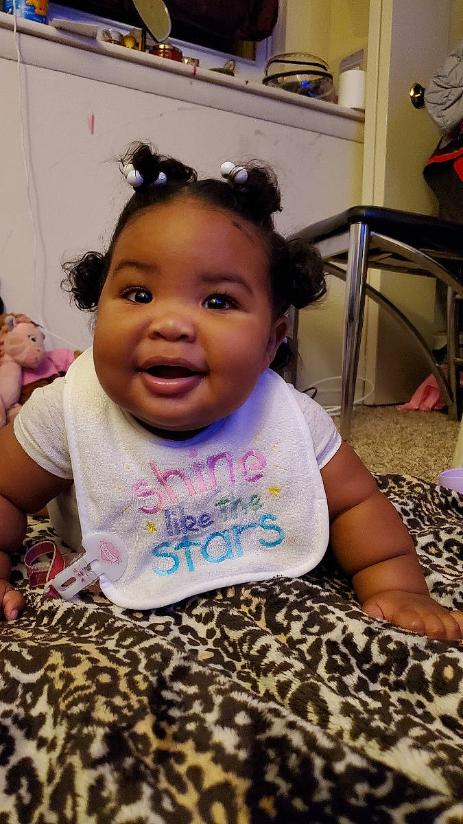 Khalani joined the competition — help win amazing prizes! baby, baby_toddler_clothing, black_hair, cheek, chin, cool, ear, eyebrow, eyelash, facial_expression, forehead, fun, hair, happy, head, lip, nose, person, skin, smile
