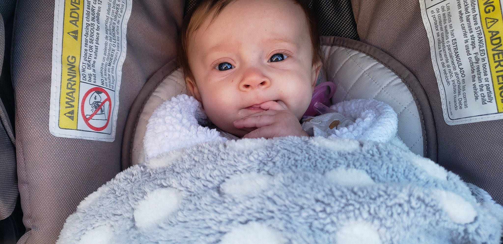 Claire is registered to the contest to win money with this photo: baby, baby_sleeping, baby_toddler_clothing, cheek, child, chin, close_up, comfort, eye, eyelash, happy, iris, linens, lip, mouth, nose, person, skin, smile, textile