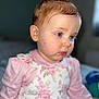 Autumn joined the competition — help win amazing prizes! child, toddler, portrait, face, blue_eyes, hair_bun, pink_clothing, floral_pattern, long_sleeves, indoor, soft_lighting, cute, young_child, expression, skin, person, baby, apparel, closeup, pensive