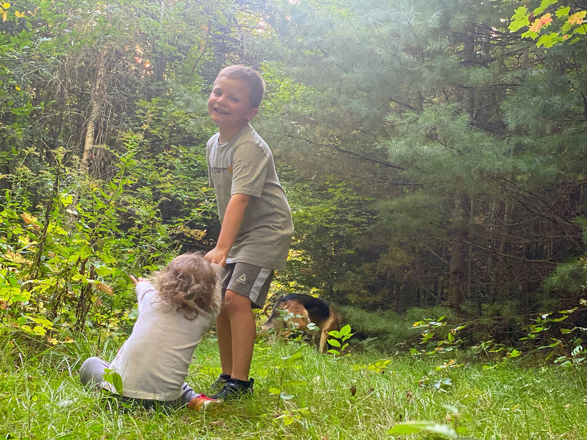 Jace is registered to the contest to win money with this photo: beauty, grass, grassland, happy, joy, landscape, leisure, meadow, natural_environment, natural_landscape, nature, people_in_nature, person, plant, shorts, summer, sunlight, t_shirt, terrestrial_plant, tree