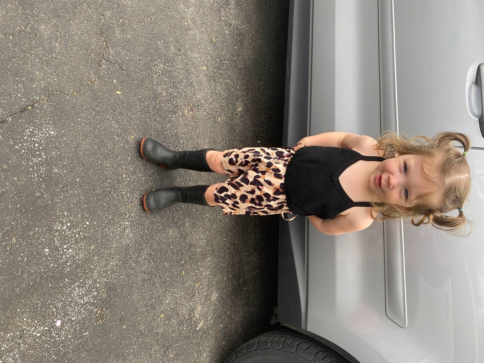 Addilyn joined the competition — help win amazing prizes! automotive_design, automotive_lighting, automotive_tire, door, dress, elbow, hood, knee, leg, motor_vehicle, person, sneakers, street_fashion, sunglasses, thigh, tints_and_shades, tire, vehicle, vehicle_door, waist