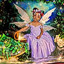 Raeann joined the competition — help win amazing prizes! child, costume, dress, fairy, fantastical, fantasy, flower_crown, flowers, forest, glowing, greenery, imagination, magic, mushroom, nature, portrait, purple, smile, treasure_chest, wings