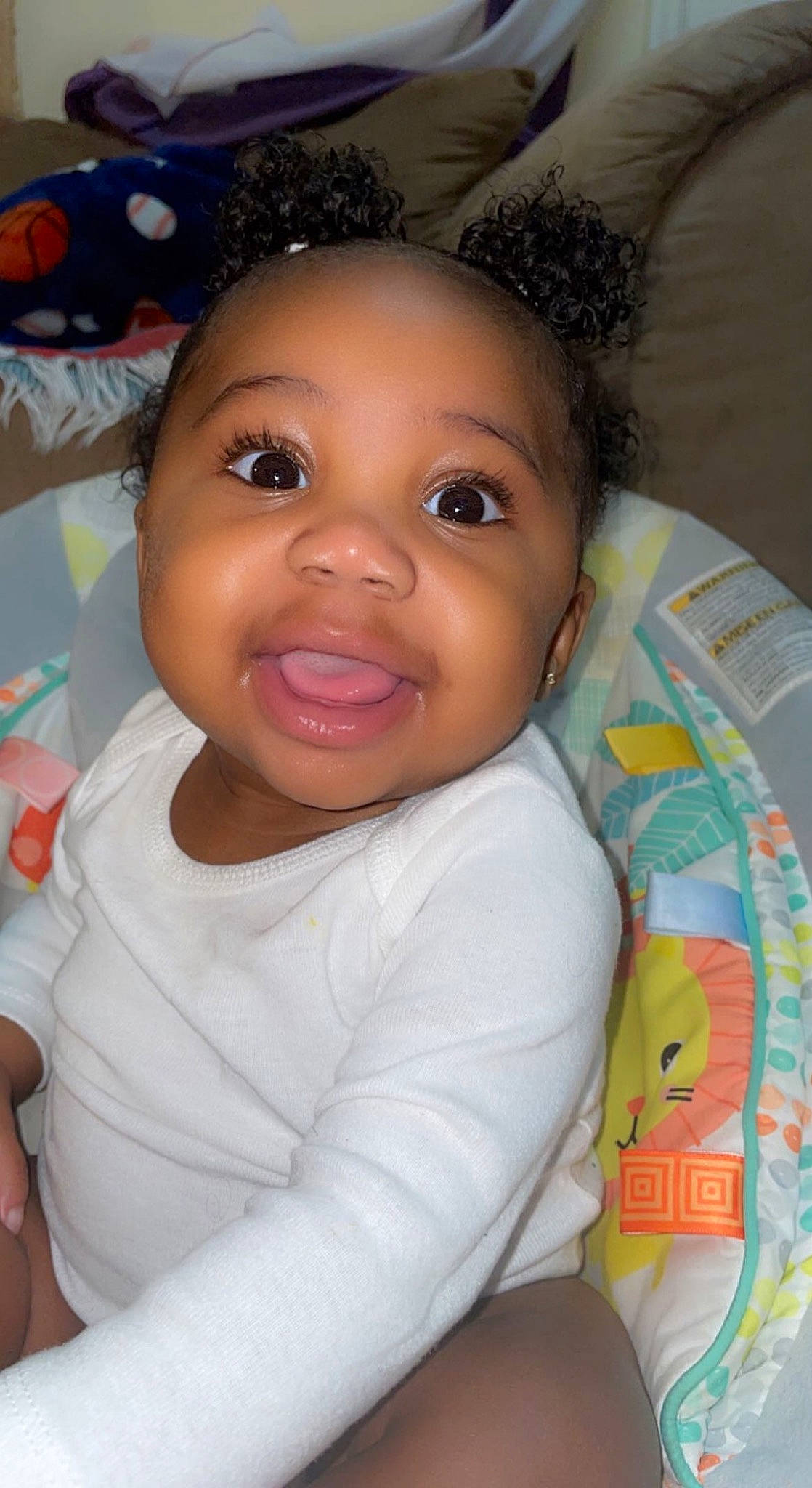 Ahlayla Rose joined the competition — help win amazing prizes! arm, baby, black_hair, blue, cheek, child, ear, eyelash, forehead, happy, human_body, lip, mouth, nose, organ, person, pink, skin, smile, t_shirt