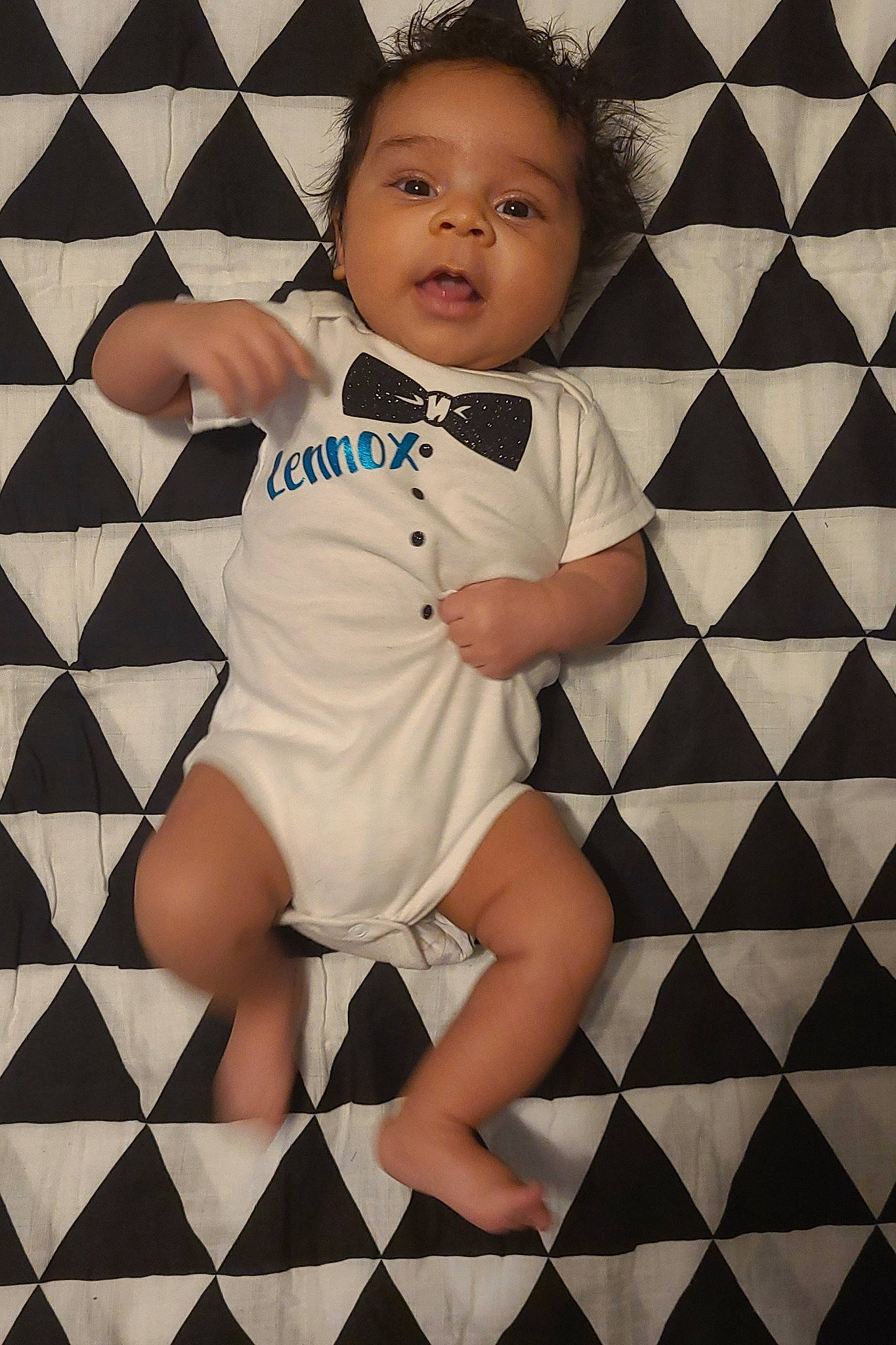 Lennox joined the competition — help win amazing prizes! arm, baby, baby_toddler_clothing, beauty, black, black_and_white, elbow, flash_photography, flooring, happy, infant_bodysuit, knee, leg, pattern, person, photograph, sleeve, style, thigh, toddler