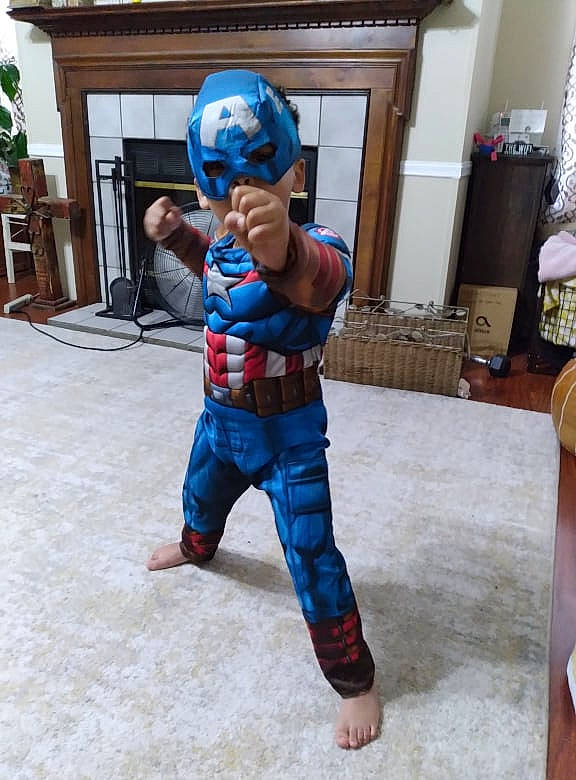 Braiden joined the competition — help win amazing prizes! armour, art, avengers, blue, captain_america, electric_blue, event, eye, fictional_character, floor, flooring, fun, helmet, houseplant, leisure, person, personal_protective_equipment, shield, smile, spider_man