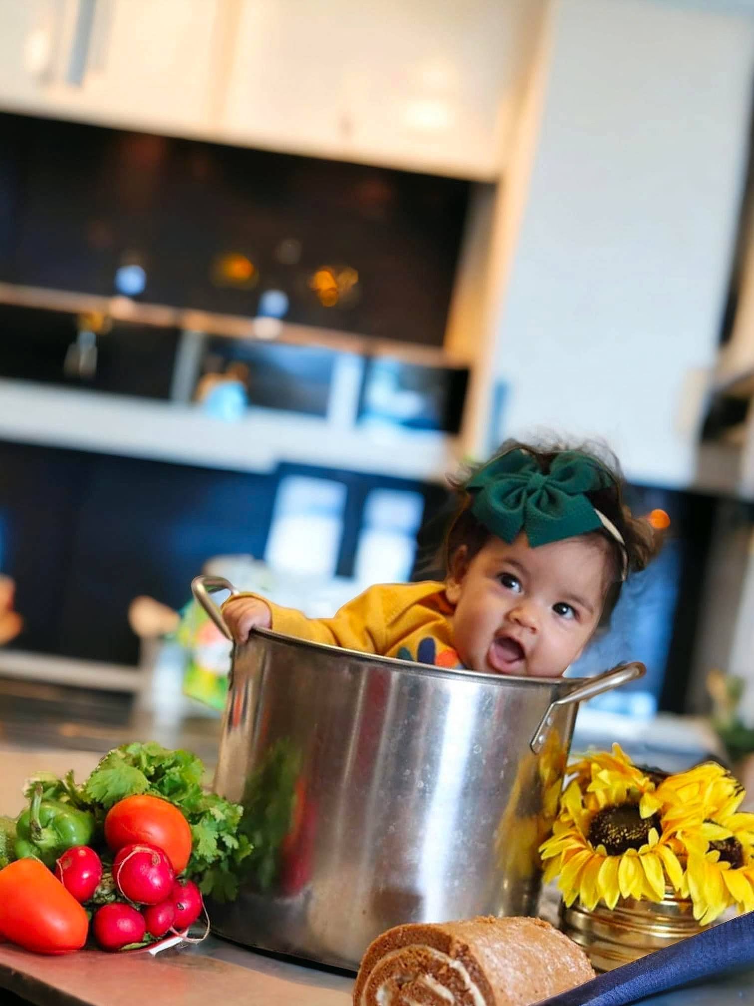 Maddison is registered to the contest to win money with this photo: cooking, countertop, cuisine, dish, event, food, fruit, happy, headwear, ingredient, key_lime, kitchen, natural_foods, person, petal, plate, produce, recipe, surprise, sweetness