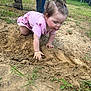 toddler, child, dirt, mud, outdoor, grass, boots, legs, pink_clothing, exploring, nature, crawling, grass_field, summer, play, hands, young_child, casual_wear, curious, adventure