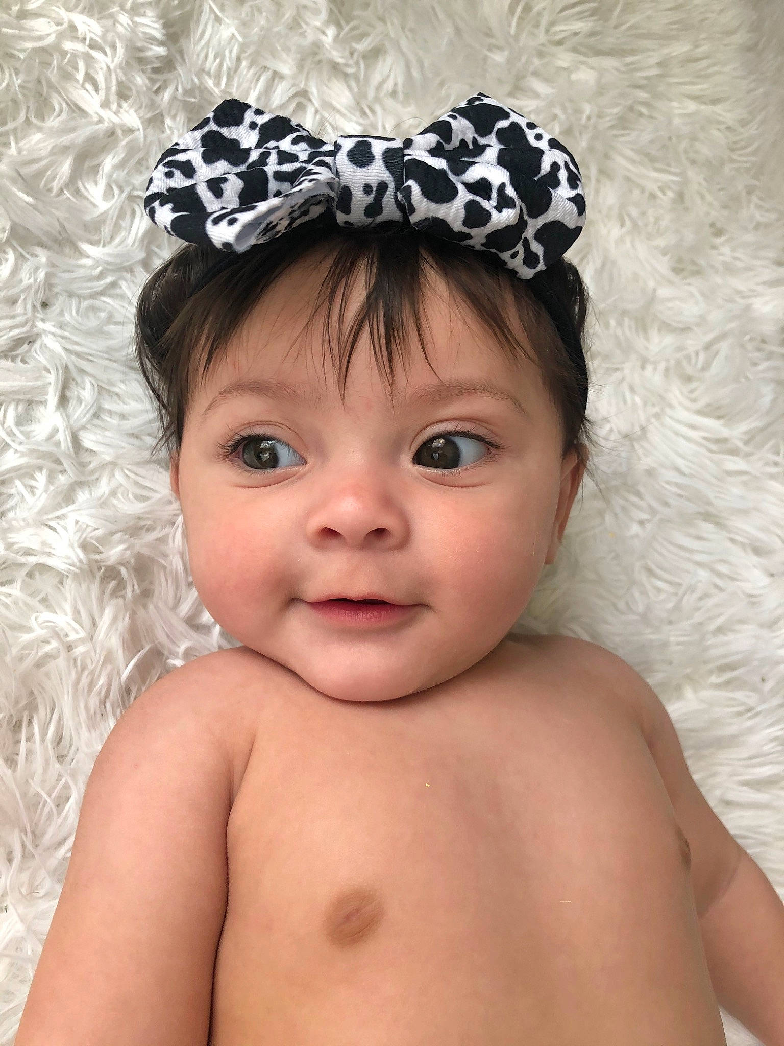 Aiyana joined the competition — help win amazing prizes! baby, black_hair, child, child_model, clothing, costume_accessory, fashion_accessory, hair_accessory, headband, headgear, headpiece, person, skin, toddler