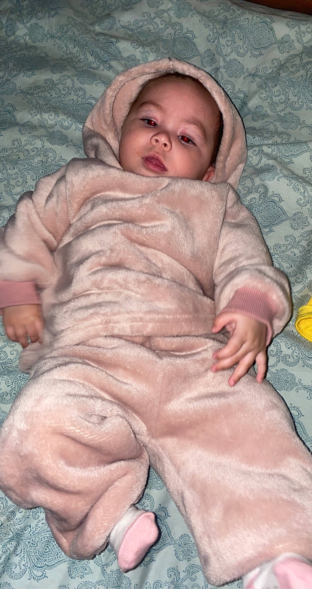 Journee joined the competition — help win amazing prizes! baby, baby_toddler_clothing, barefoot, cheek, child, comfort, finger, foot, fur, grass, linens, pattern, person, portrait_photography, sitting, skin, sleeve, smile, thumb, toddler