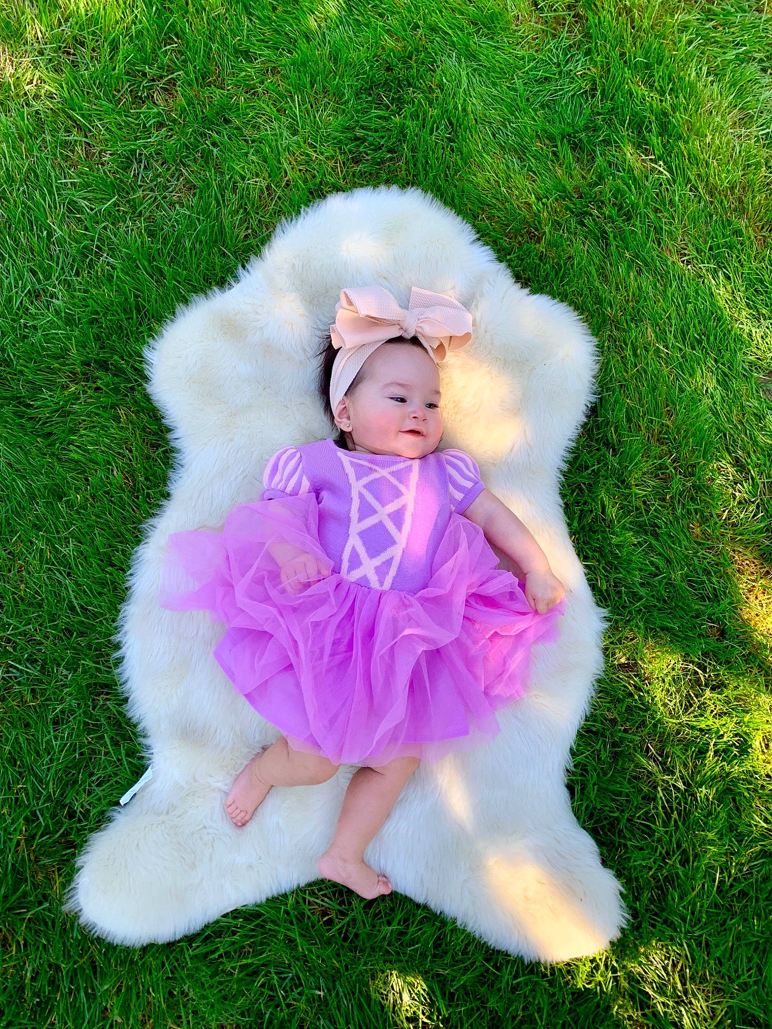 Ivanna joined the competition — help win amazing prizes! child, costume, fur, grass, outerwear, person, pink, plant, toddler