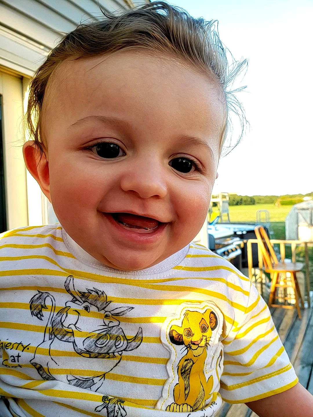Kolson is registered to the contest to win money with this photo: baby, cheek, child, chin, cool, ear, eye, face, facial_expression, forehead, happy, head, joy, lip, mouth, nose, person, skin, smile, t_shirt