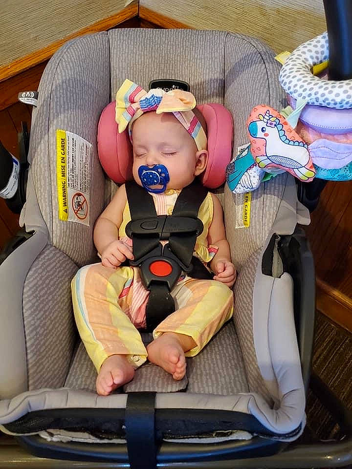 Lyra joined the competition — help win amazing prizes! auto_part, baby, baby_carriage, baby_in_car_seat, baby_products, baby_safety, baby_sleeping, baby_toddler_clothing, bag, car_seat, car_seat_cover, child, comfort, lap, motor_vehicle, person, seat_belt, sitting, stuffed_toy, thigh
