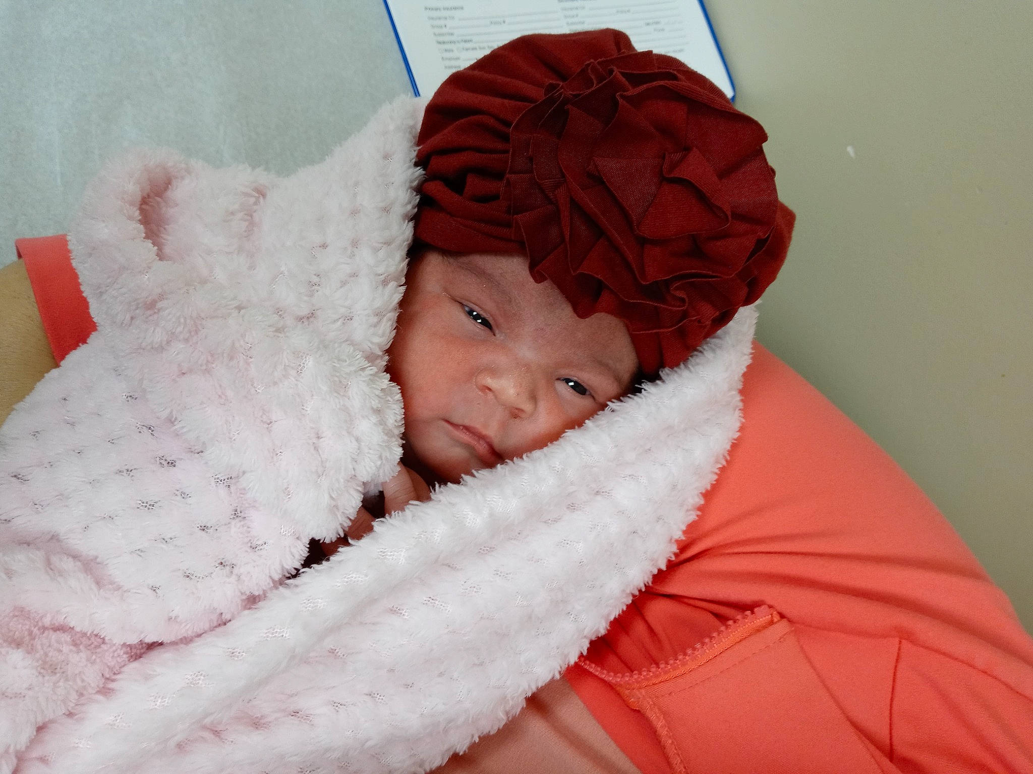 Emmarie is registered to the contest to win money with this photo: art, baby, baby_sleeping, baby_toddler_clothing, cap, cheek, child, comfort, eye, face, fashion_accessory, fur, headgear, knit_cap, linens, person, pink, textile, toddler, wool