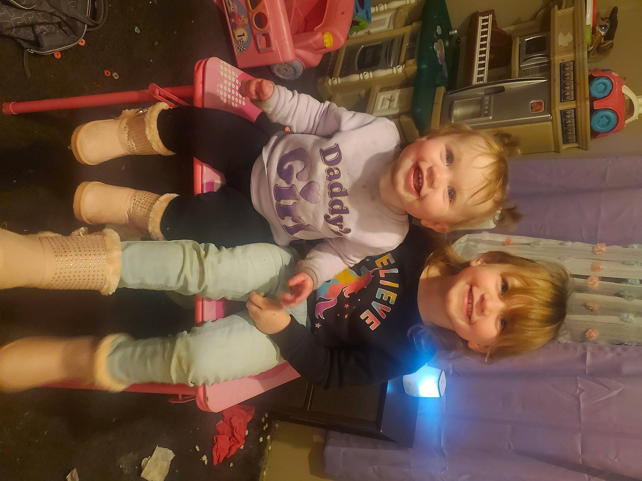 Braylynn joined the competition — help win amazing prizes! arm, baby, child, fun, glove, happy, home_appliance, joy, nail, orange, person, play, room, shelf, smile, space, t_shirt, television, textile, toddler