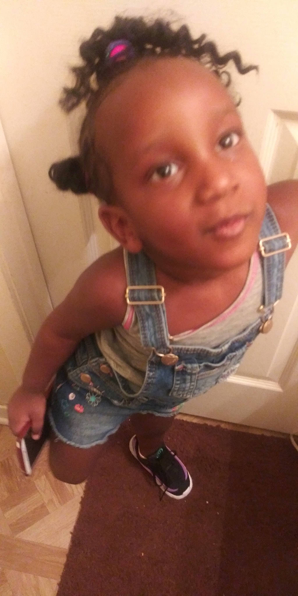 Devyn is registered to the contest to win money with this photo: black_hair, cheek, child, cool, ear, eyebrow, face, forehead, hair, hairstyle, head, long_hair, mouth, nose, person, photography, selfie, smile, toddler