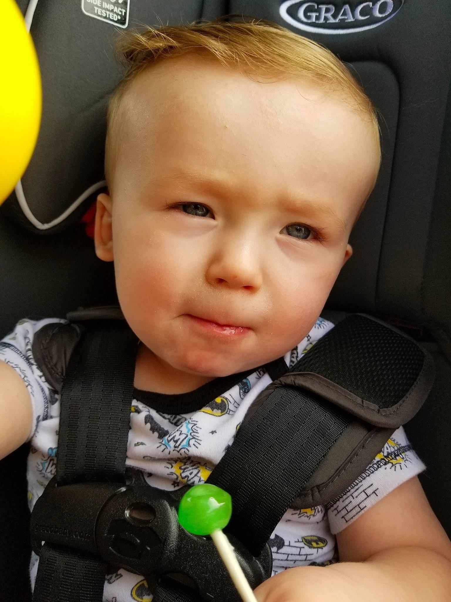 Aron joined the competition — help win amazing prizes! car_seat, cheek, child, ear, eye, forehead, infant, person, product, skin, smile, toddler