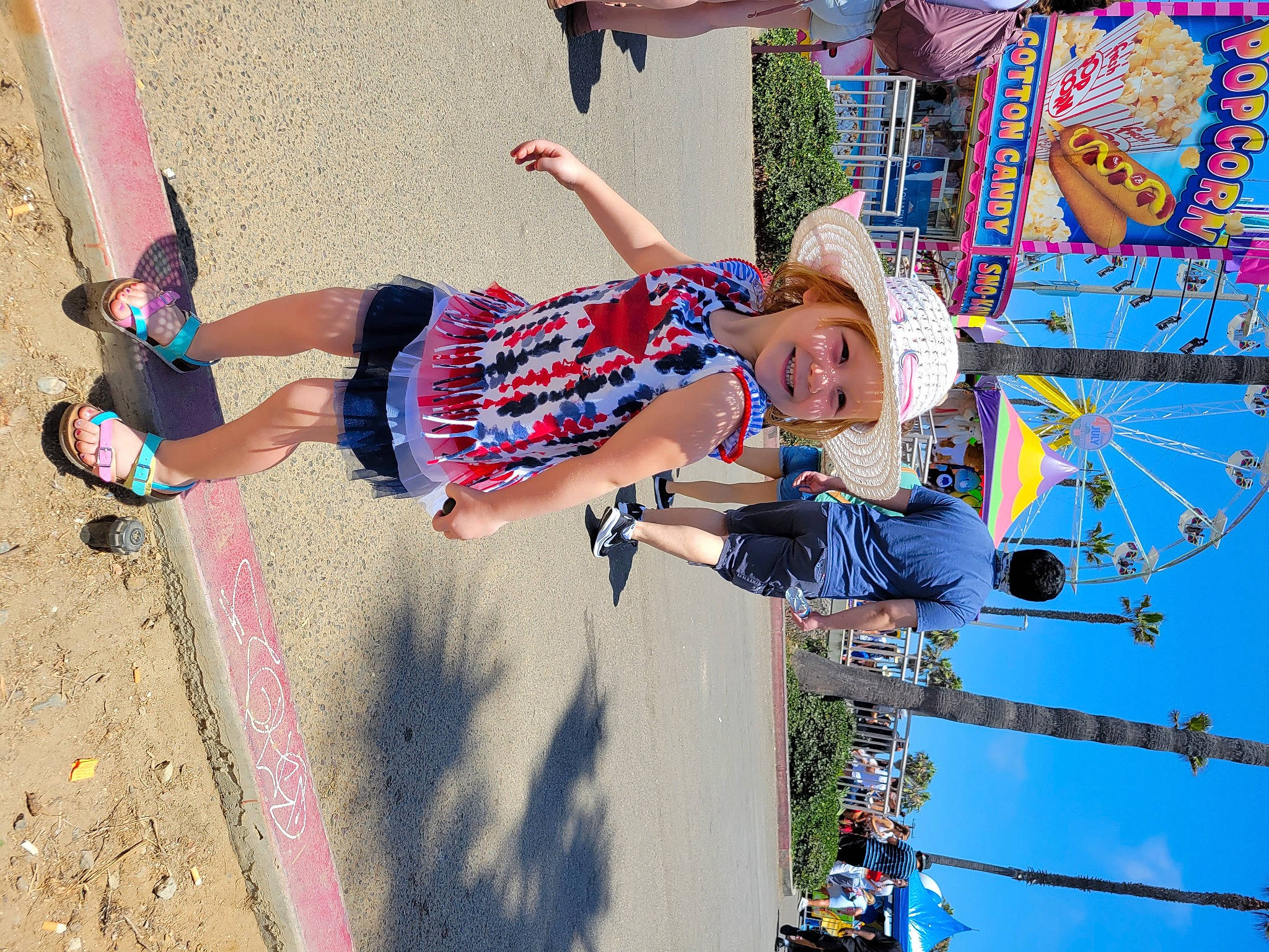 Anzleigh is registered to the contest to win money with this photo: art, artist, blue, child, electric_blue, event, fun, happy, headwear, human_leg, joy, leisure, line, person, play, recreation, shorts, toddler, travel, tree