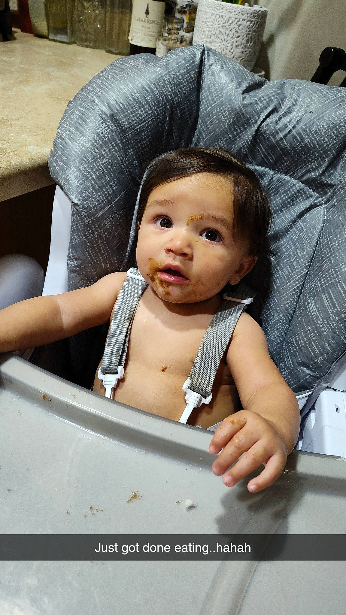 Lane joined the competition — help win amazing prizes! baby, baby_carriage, baby_products, baby_safety, baby_toddler_clothing, cheek, chest, child, comfort, eyebrow, eyelash, facial_expression, flash_photography, happy, iris, person, sitting, skin, smile, surprise