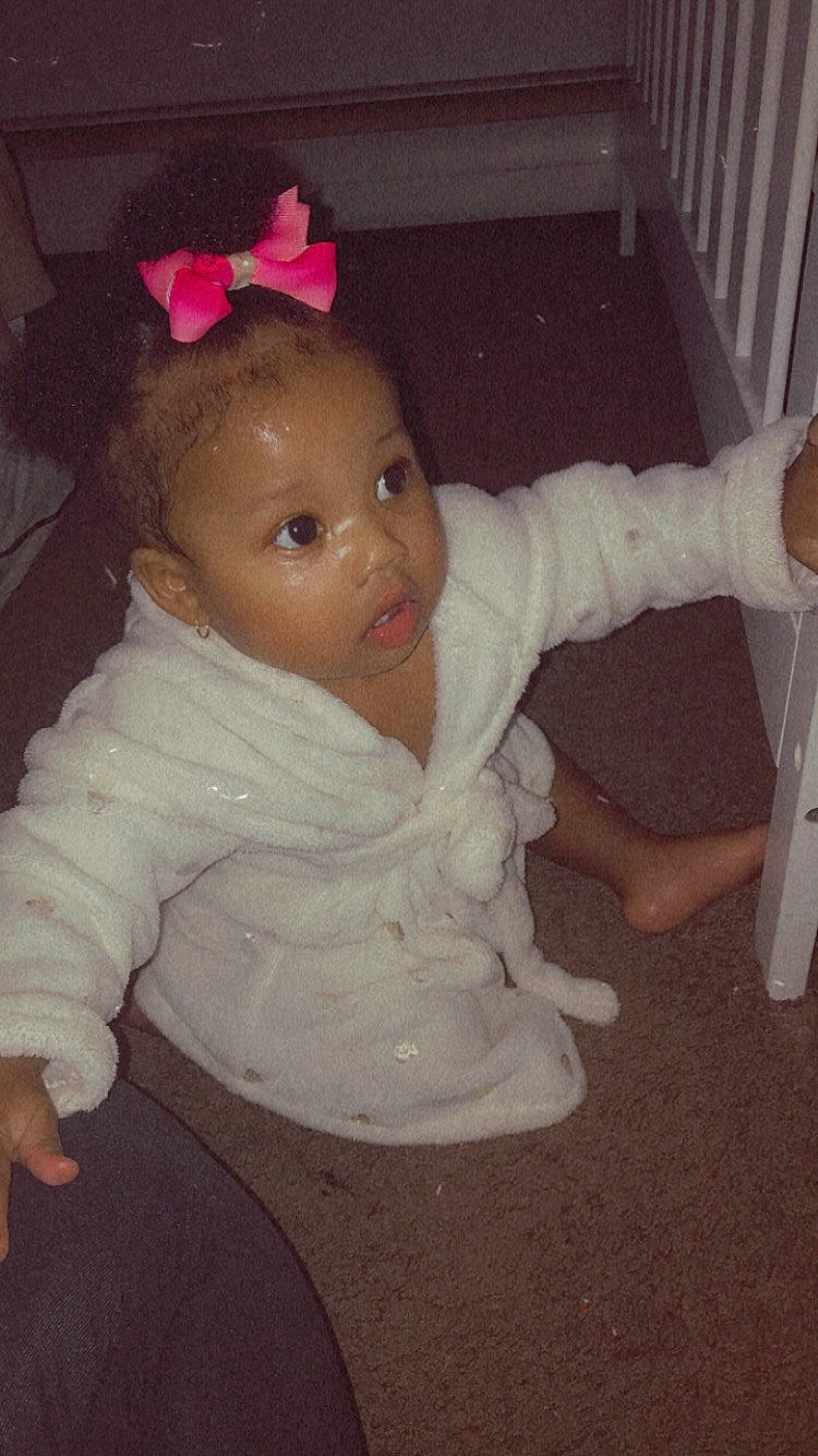 Amarra joined the competition — help win amazing prizes! arm, baby, baby_toddler_clothing, cheek, hair_accessory, hand, headband, headpiece, person, pink, toddler