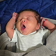 William joined the competition — help win amazing prizes! baby, newborn, yawning, blanket, sleeping, infant, face, arm, clothing, hand, cushion, fabric, bed, person, portrait, indoor, cute, rest, soft, relaxation