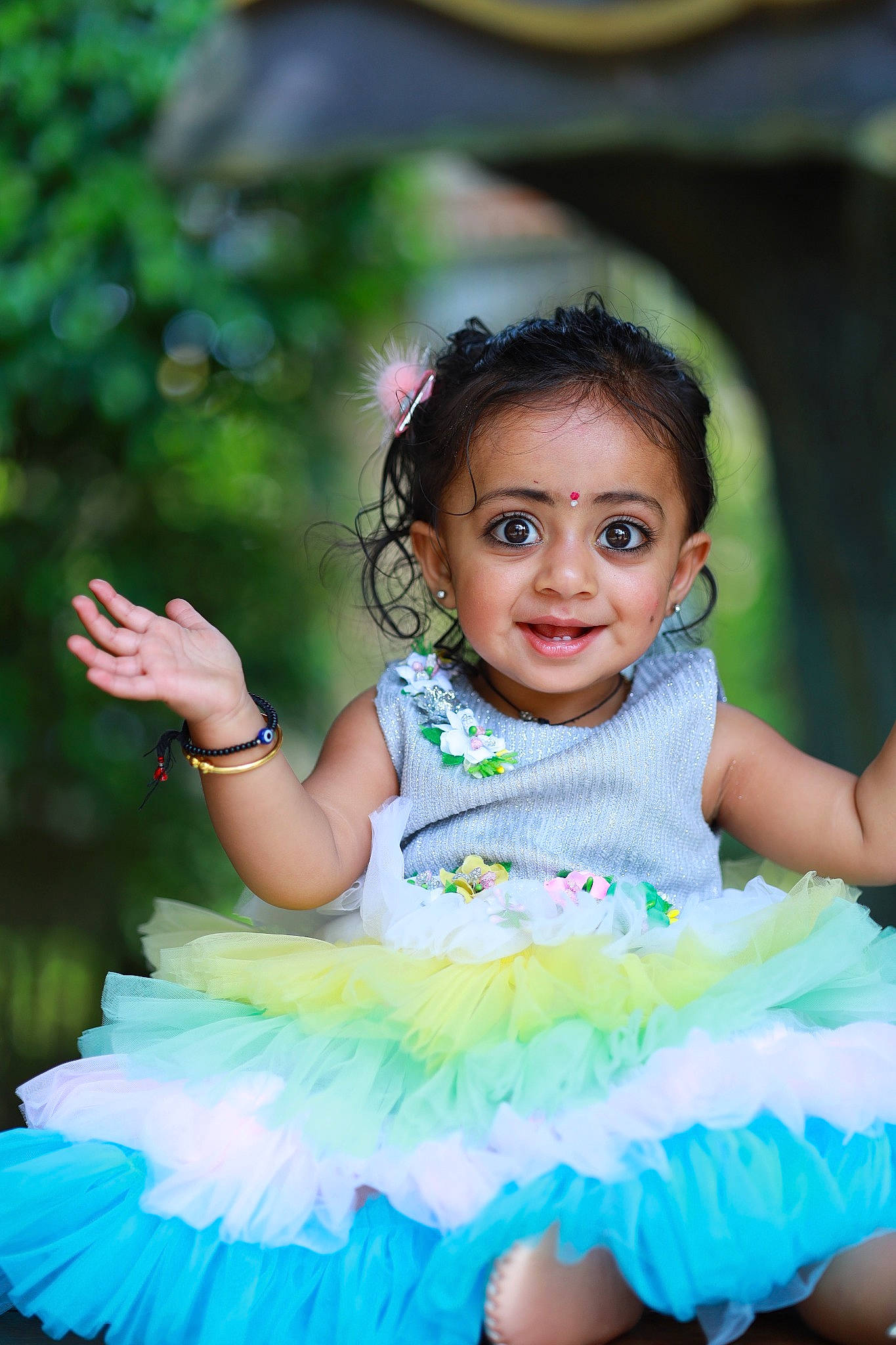 Sunaira is registered to the contest to win money with this photo: baby_toddler_clothing, ballet_tutu, child, costume, dance, dancer, electric_blue, entertainment, event, flash_photography, formal_wear, fun, happy, headpiece, magenta, performing_arts, person, pink, ruffle, smile