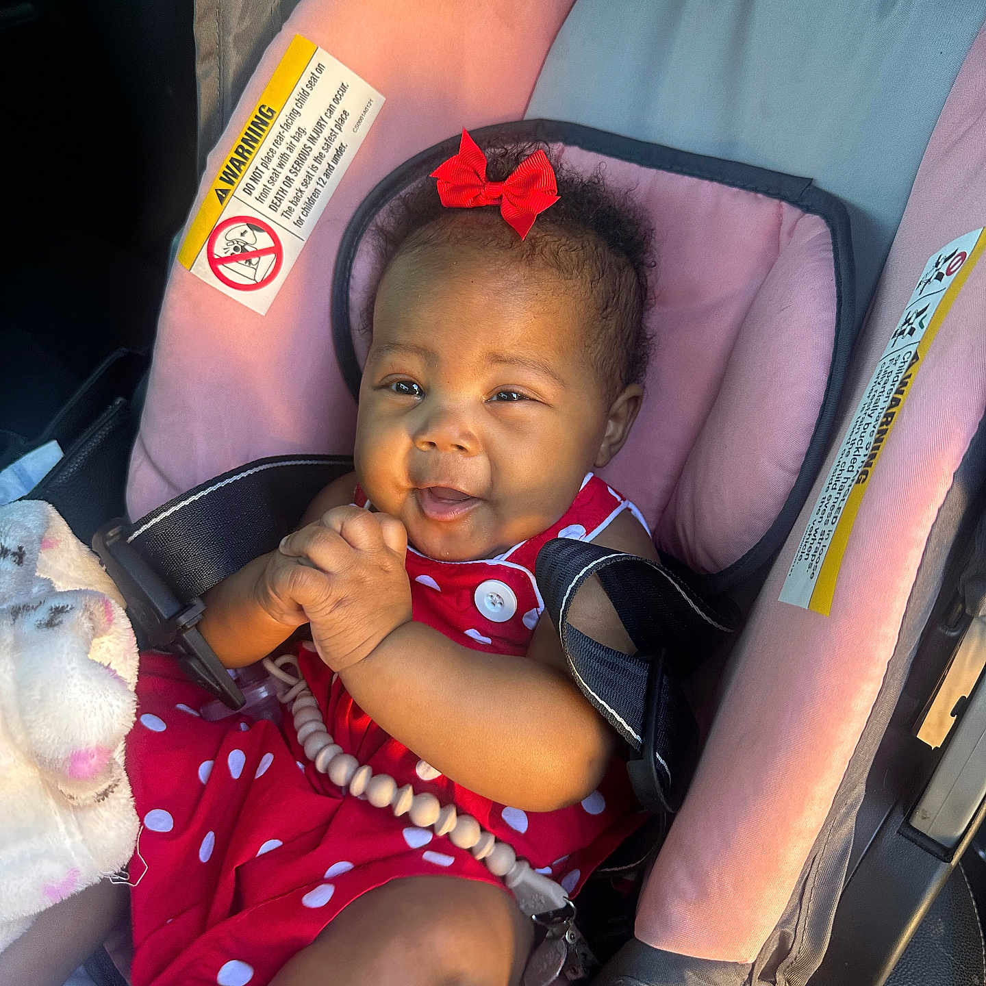 Unyiah is registered to the contest to win money with this photo: accessories, baby, car, car_interior, crib, face, furniture, happy, head, homedecor, infantbed, jewelry, necklace, person, photography, portrait, smile, stroller, transportation, vehicle