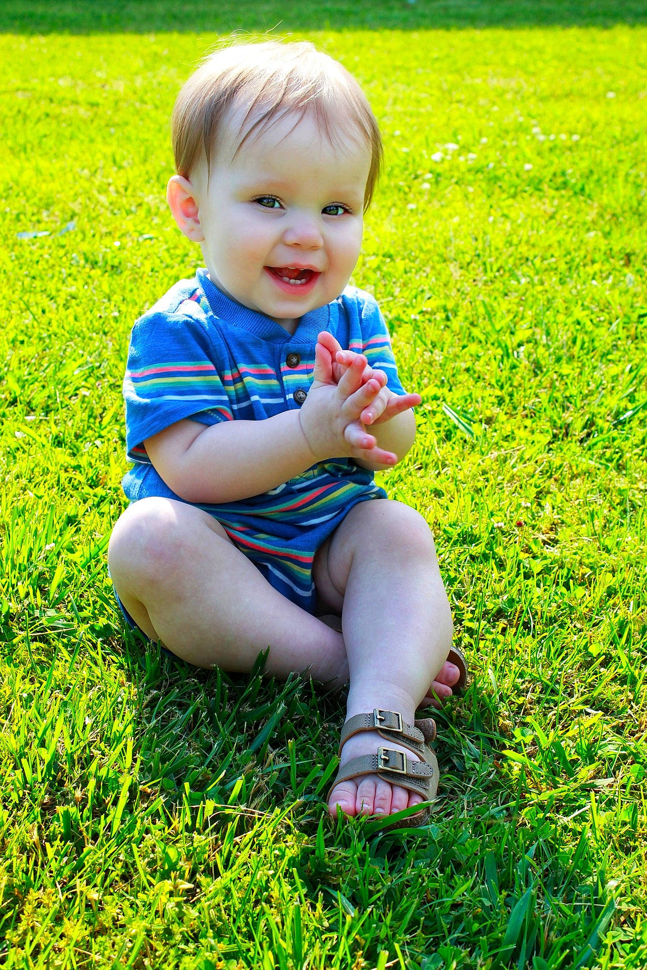 Waylon is registered to the contest to win money with this photo: baby, baby_toddler_clothing, botany, child, fun, grass, grass_family, grassland, green, groundcover, happy, lawn, leaf, meadow, people_in_nature, person, plant, smile, summer, sunlight