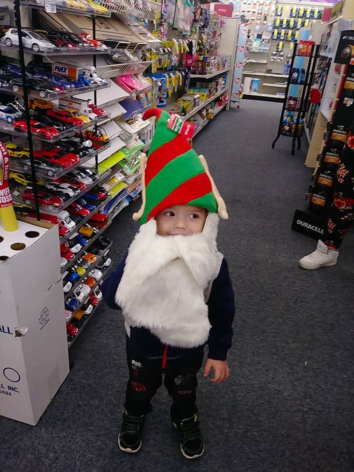 Cole joined the competition — help win amazing prizes! christmas, costume, event, fictional_character, holiday, joy, person, product, santa_claus