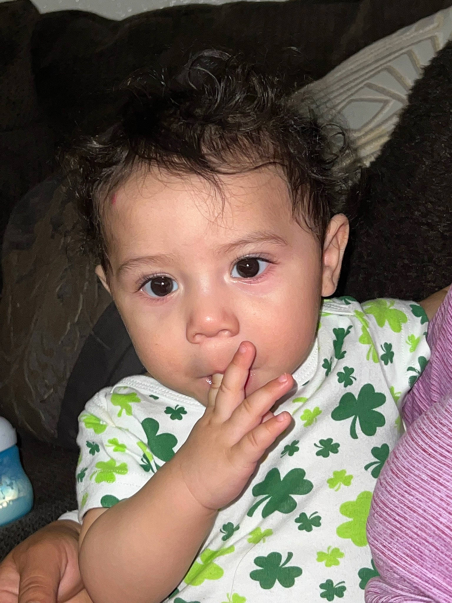 Josue is registered to the contest to win money with this photo: baby_toddler_clothing, cheek, chin, ear, eye, eyelash, finger, forehead, gesture, hairstyle, happy, head, iris, lip, mouth, nose, organ, person, skin, sleeve