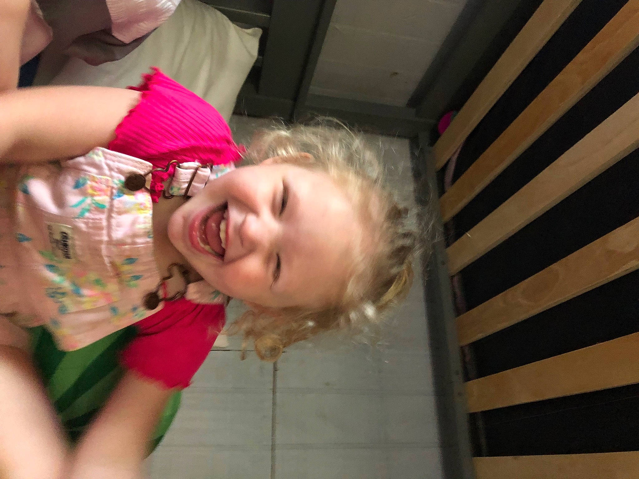 Chloe joined the competition — help win amazing prizes! baby_toddler_clothing, cheek, child, face, flooring, fun, happy, joy, laugh, leisure, magenta, mouth, nose, pattern, person, play, shorts, smile, t_shirt, toddler