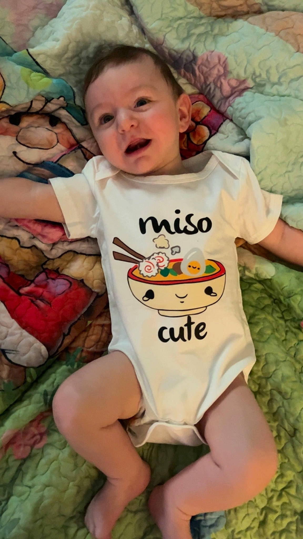James joined the competition — help win amazing prizes! baby, baby_toddler_clothing, cheek, child, chin, comfort, cool, eye, face, happy, head, human_body, linens, mouth, neck, person, skin, sleeve, t_shirt, textile
