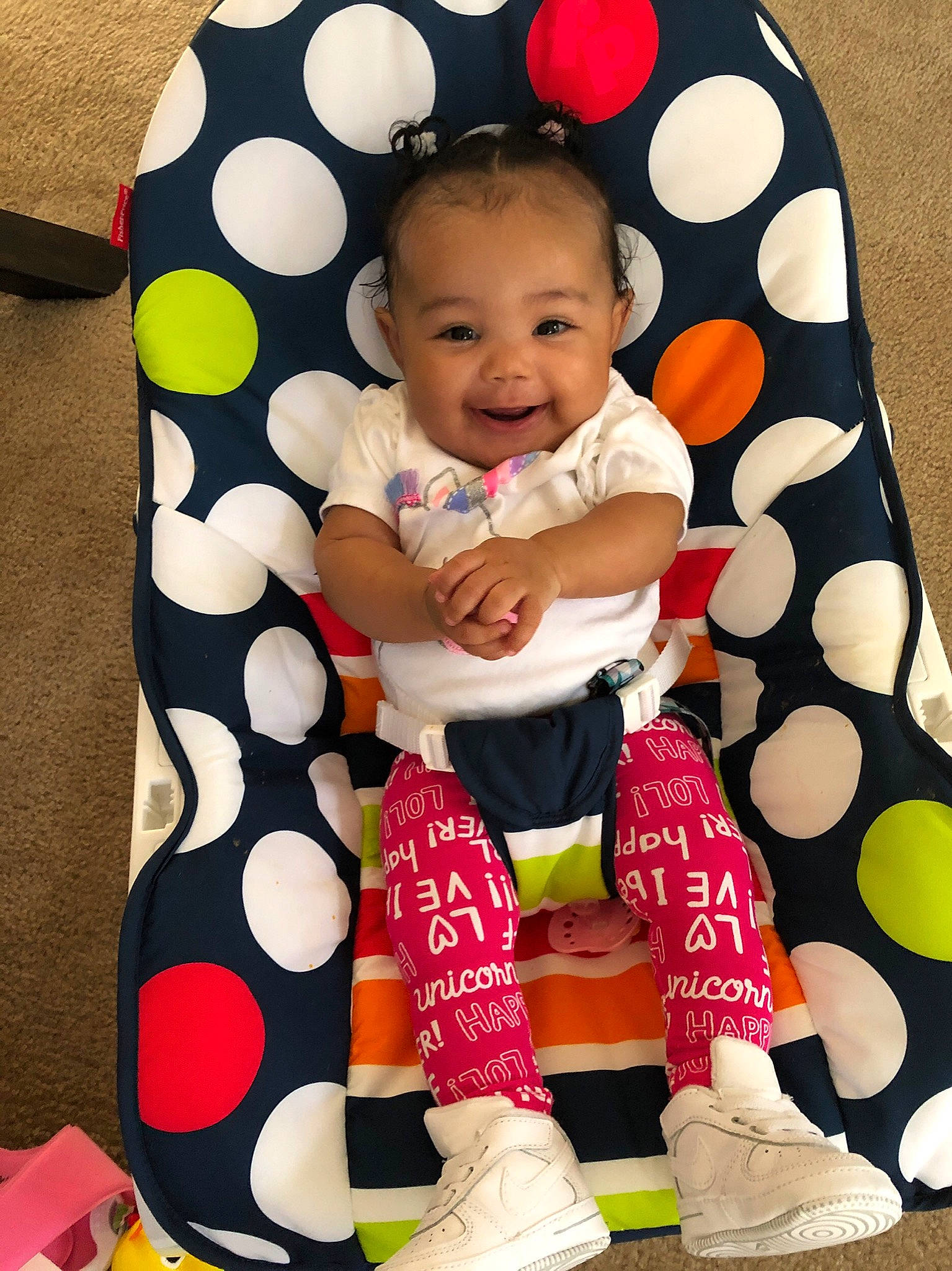 Reign joined the competition — help win amazing prizes! baby, baby_products, baby_toddler_clothing, child, design, joy, pattern, person, play, polka_dot, product, sitting, toddler