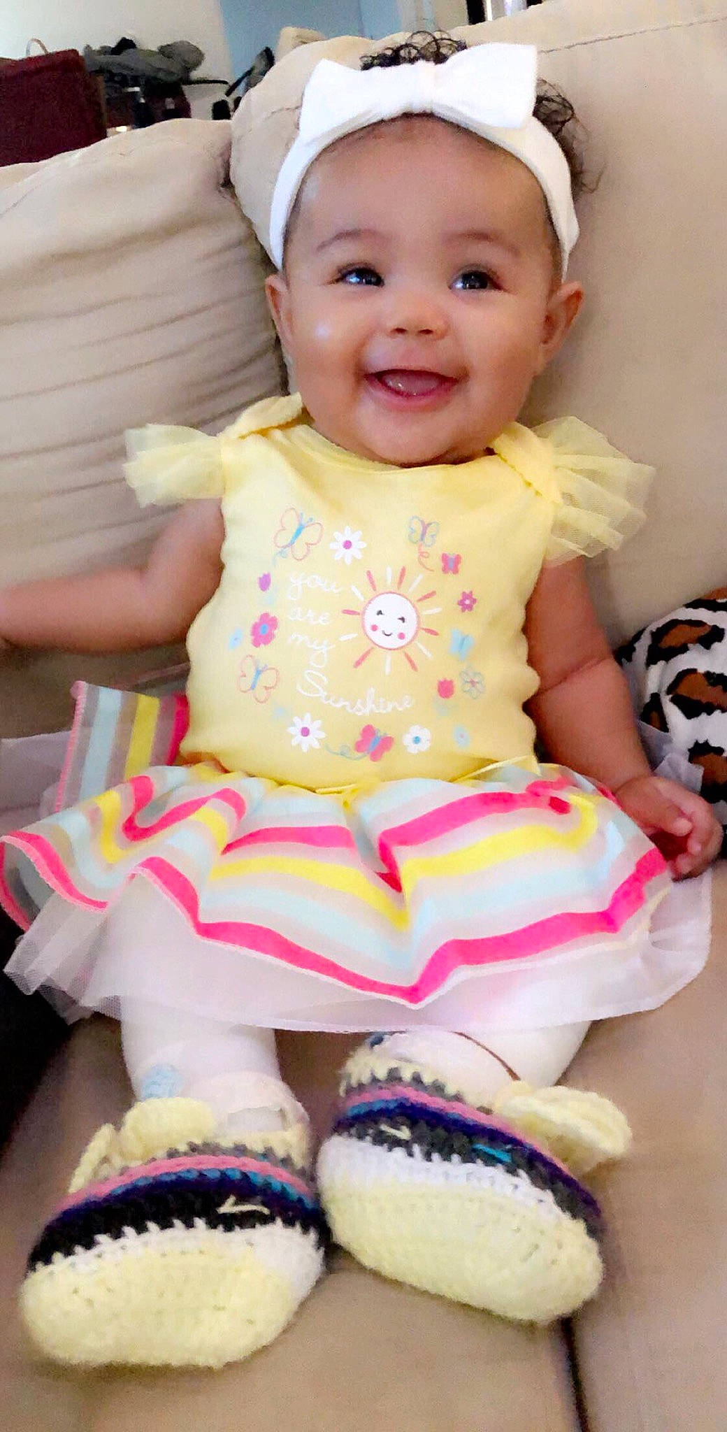 Reign joined the competition — help win amazing prizes! baby, baby_bloomers, baby_products, baby_toddler_clothing, cheek, child, hair_accessory, headband, headgear, joy, pattern, person, pink, play, product, skin, smile, textile, toddler, toy