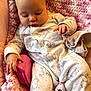 Darcie Rose is registered to the contest to win money with this photo: baby, sleeping, onesie, dumbo, blanket, pink, toy, hand, face, infant, cute, soft, crocheted_blanket, clothing, child, peaceful, nap, indoors, comfort, small