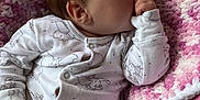 Darcie Rose is registered to the contest to win money with this photo: baby, sleeping, infant, blanket, pink, white, onesie, thumb_sucking, crocheted_blanket, dumbo, cute, soft, cozy, child, face, clothing, resting, comfort, indoor, baby_seat