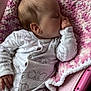 baby, sleeping, infant, blanket, pink, white, onesie, thumb_sucking, crocheted_blanket, dumbo, cute, soft, cozy, child, face, clothing, resting, comfort, indoor, baby_seat