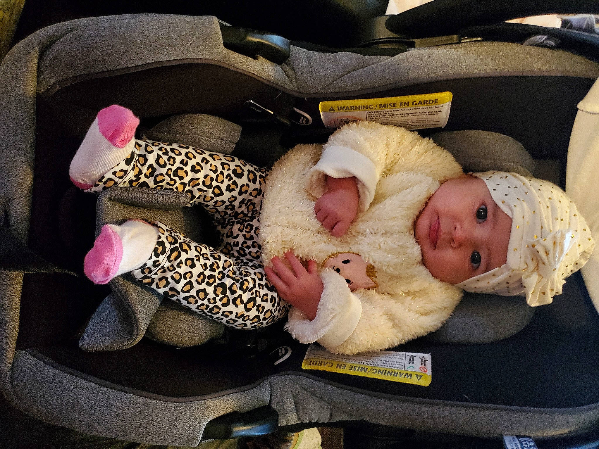 Amaris is registered to the contest to win money with this photo: auto_part, baby, baby_carriage, baby_in_car_seat, baby_products, baby_safety, baby_sleeping, baby_toddler_clothing, car_seat, car_seat_cover, child, comfort, headwear, infant_bed, lap, mammal, nap, person, product, sitting