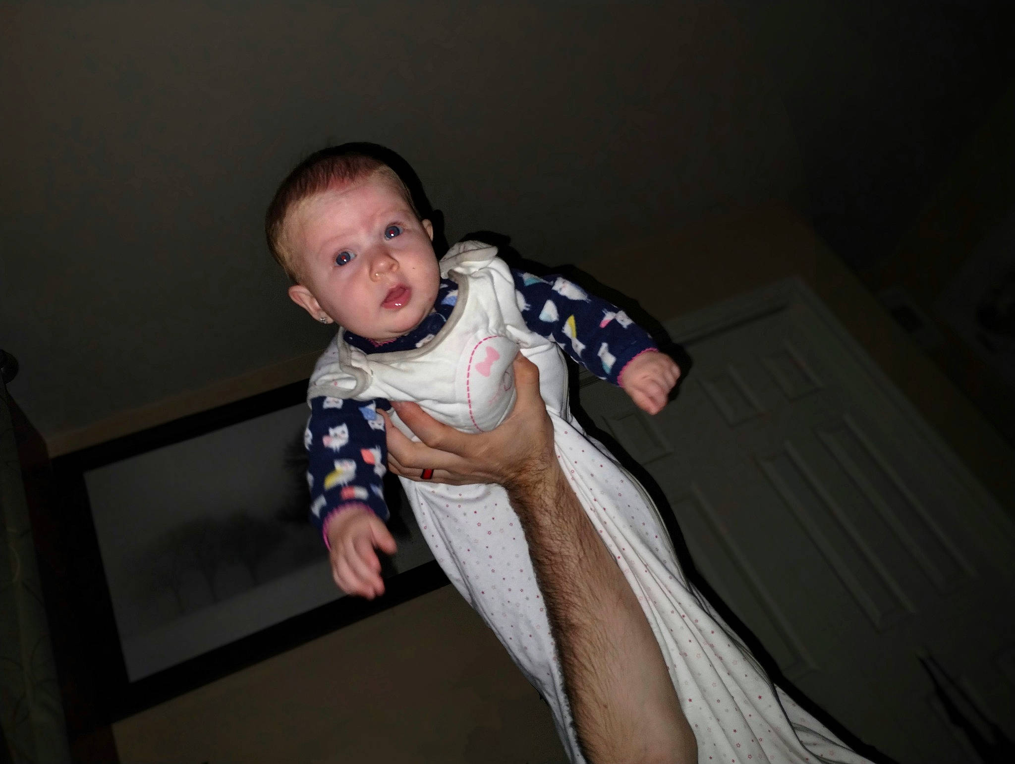 Madelyn is registered to the contest to win money with this photo: baby, baby_toddler_clothing, comfort, elbow, flash_photography, floor, flooring, gesture, happy, hardwood, human_leg, knee, person, sitting, sleeve, t_shirt, thumb, toddler, trunk, wood