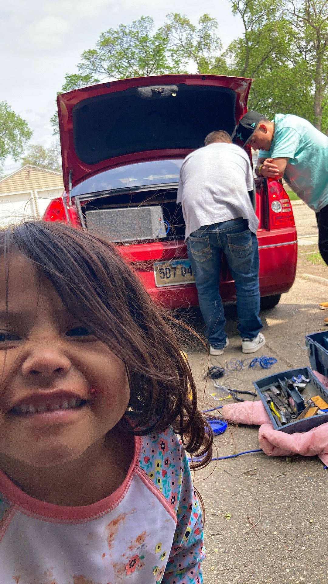 Lacquetta Rose joined the competition — help win amazing prizes! automotive_exterior, automotive_lighting, automotive_tire, automotive_wheel_system, bumper, cool, event, fun, happy, jeans, joy, leisure, motor_vehicle, person, recreation, red, smile, t_shirt, toddler, tree