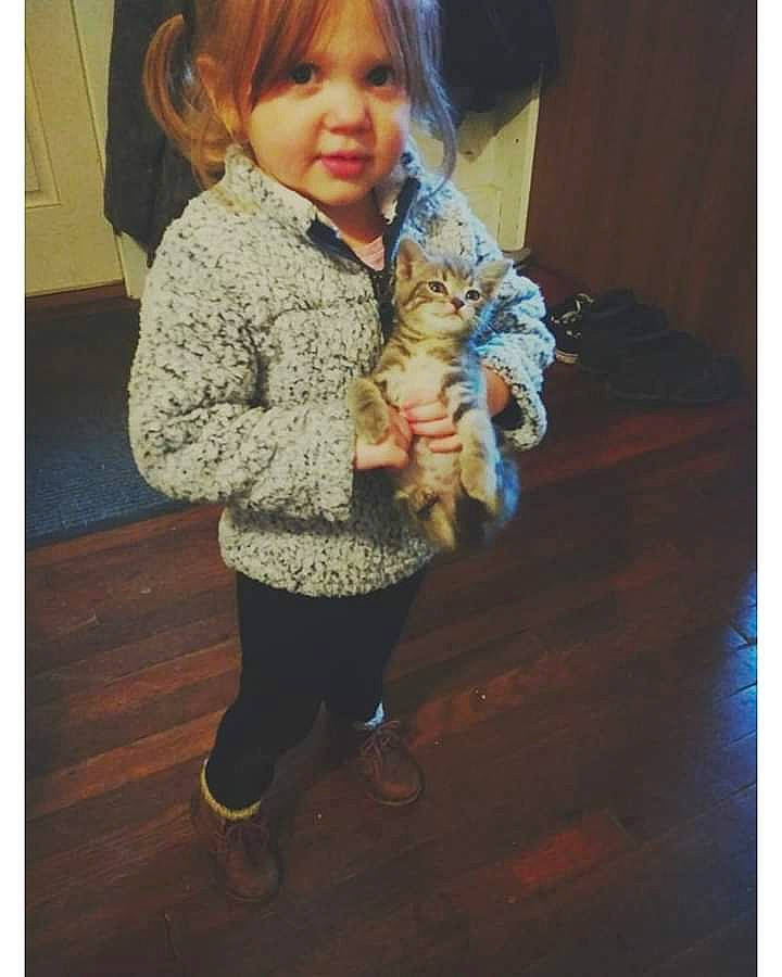 Emily Rose joined the competition — help win amazing prizes! child, clothing, fun, fur, girl, jeans, outerwear, person, product, textile, toddler, top, trousers