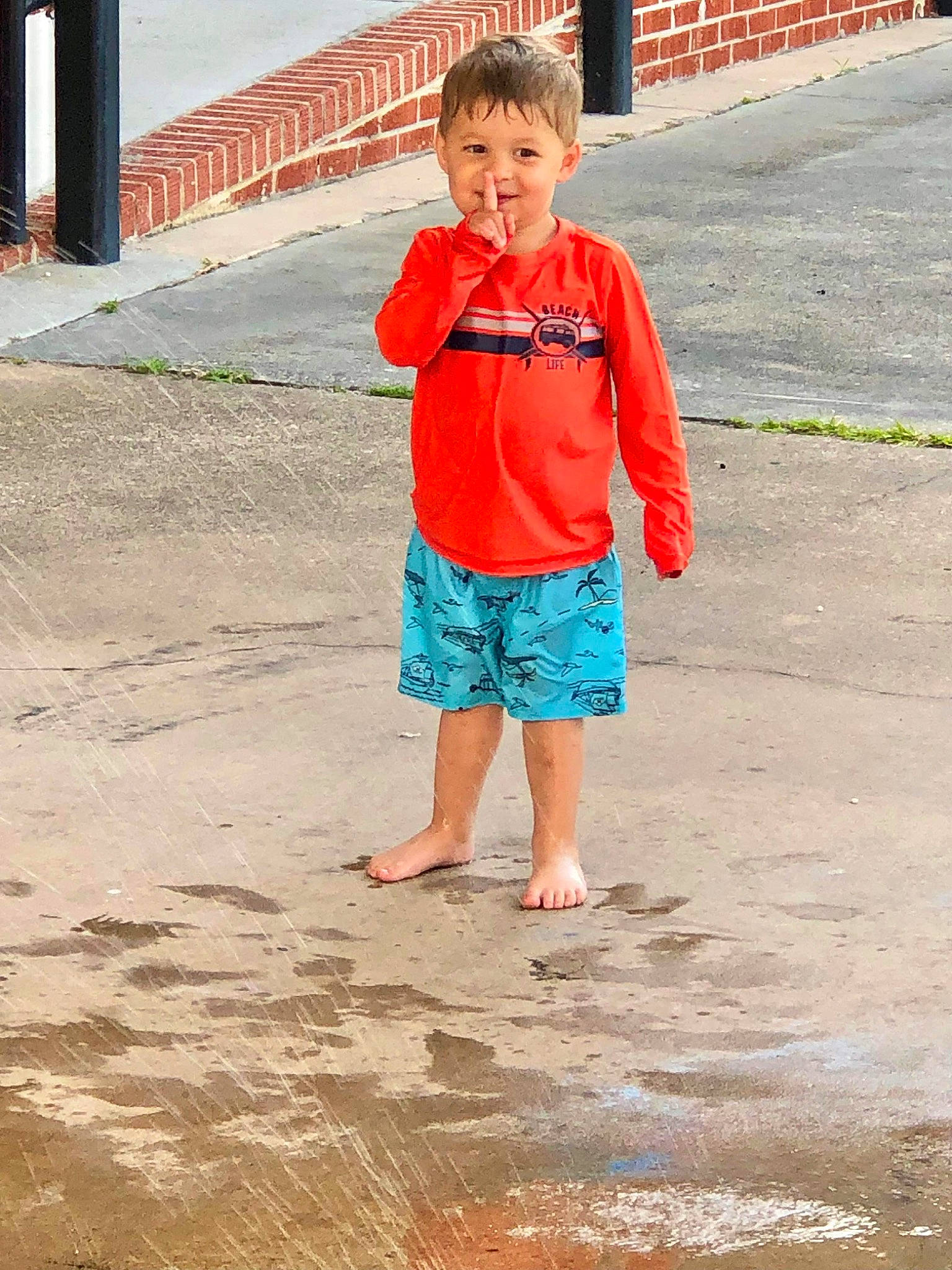 Clayton joined the competition — help win amazing prizes! barefoot, child, electric_blue, face, fun, happy, human_leg, leg, leisure, pattern, person, sand, sitting, sleeve, street_fashion, summer, t_shirt, toddler, travel, waist
