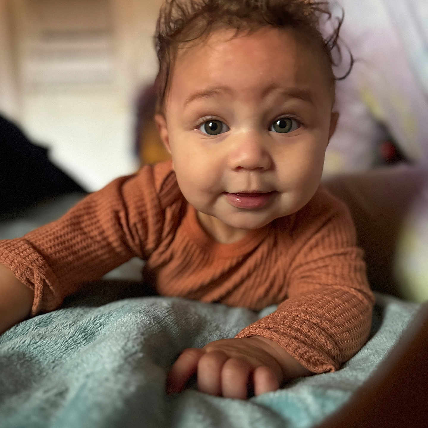 Kaleo joined the competition — help win amazing prizes! baby, blanket, bodypart, clothing, couch, crawling, face, finger, furniture, hand, happy, head, knitwear, newborn, person, photography, portrait, sitting, smile, sweater