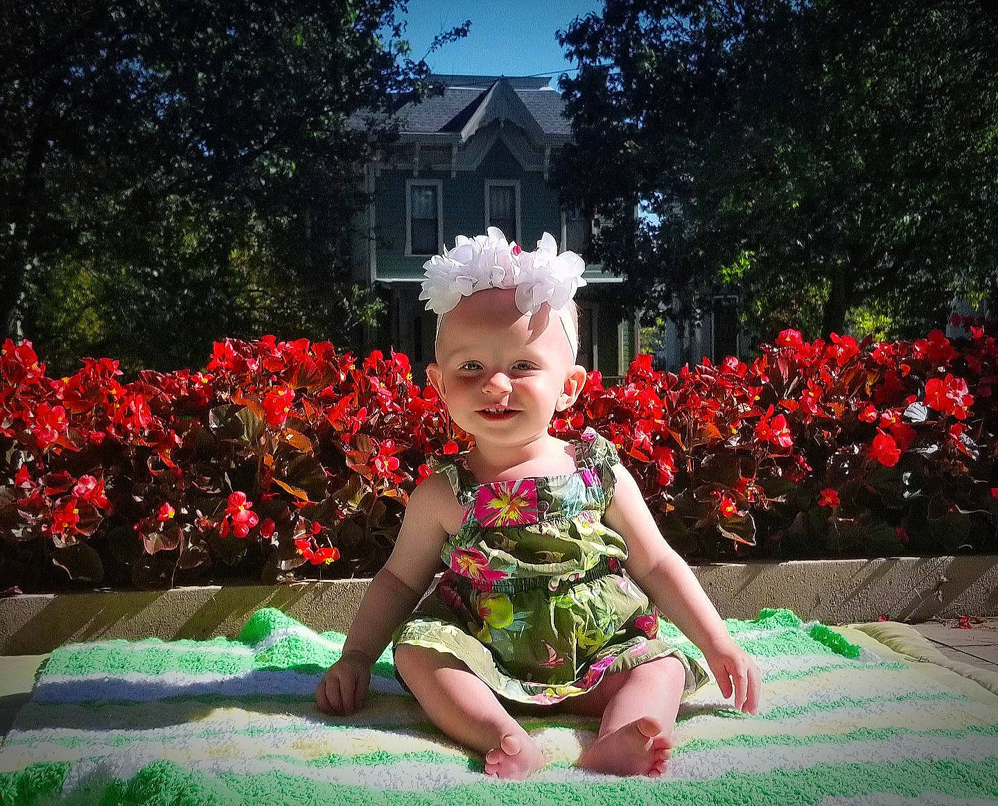 Jaeda Emery is registered to the contest to win money with this photo: child, festival, flora, flower, flowering_plant, fun, garden, girl, joy, leaf, leisure, person, petal, pink, plant, recreation, red, shrub, spring, summer