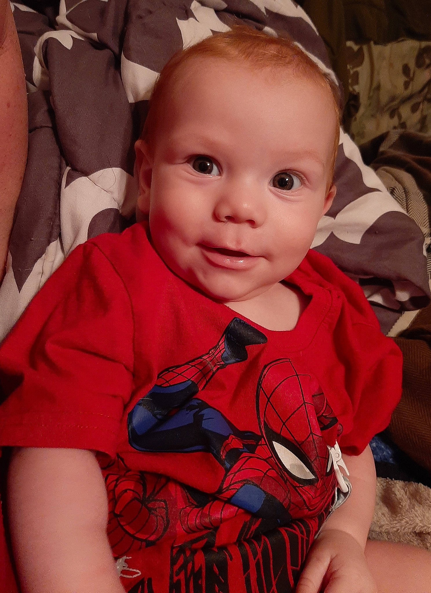 Raiden is registered to the contest to win money with this photo: baby, baby_toddler_clothing, cheek, comfort, cool, eye, face, flash_photography, happy, head, iris, lip, mouth, nose, person, pink, skin, sleeve, smile, toddler