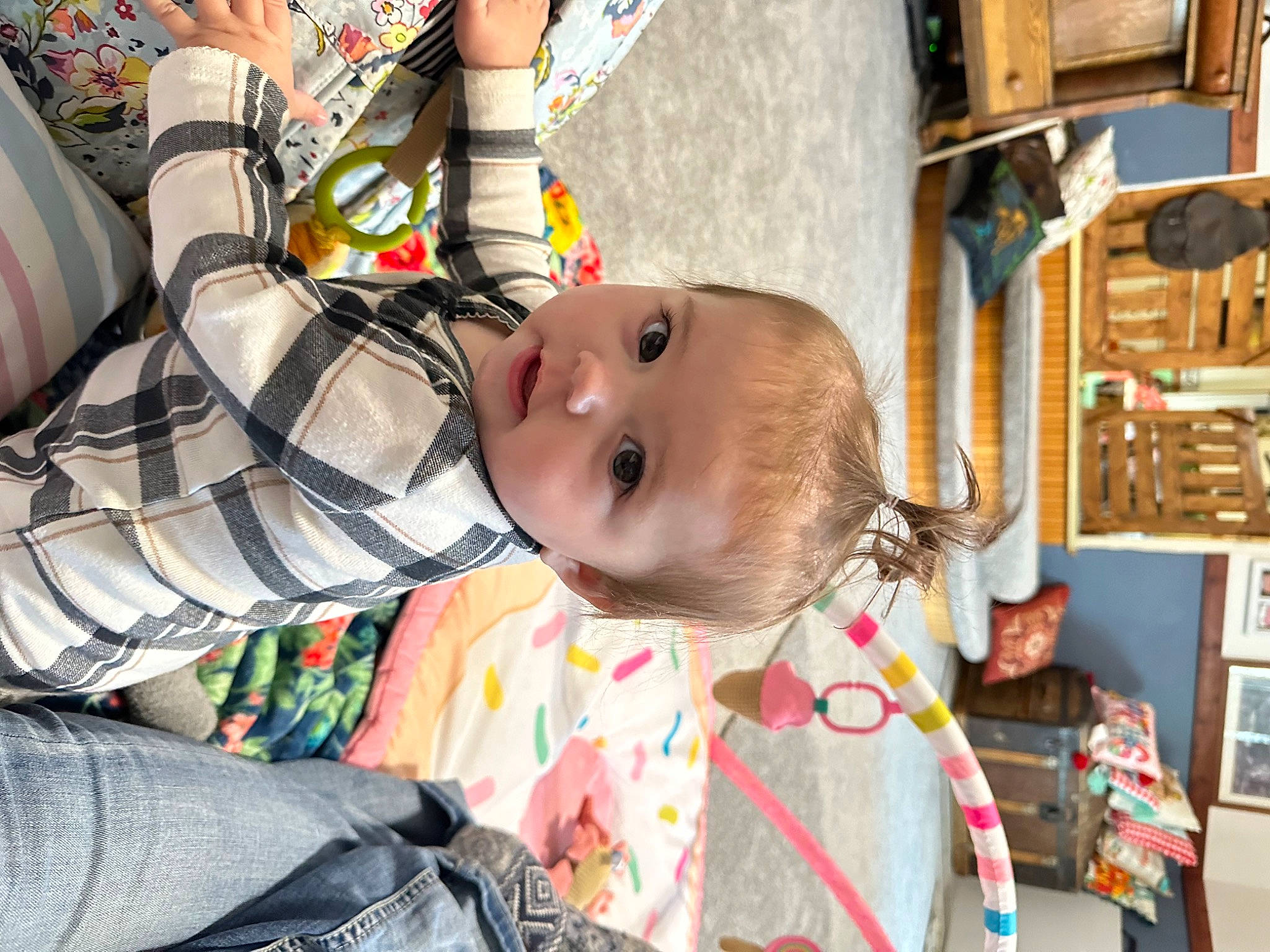 Fallon joined the competition — help win amazing prizes! baby, baby_carriage, baby_products, child, event, fun, happy, leisure, person, picture_frame, play, room, sitting, toddler, tree, vacation