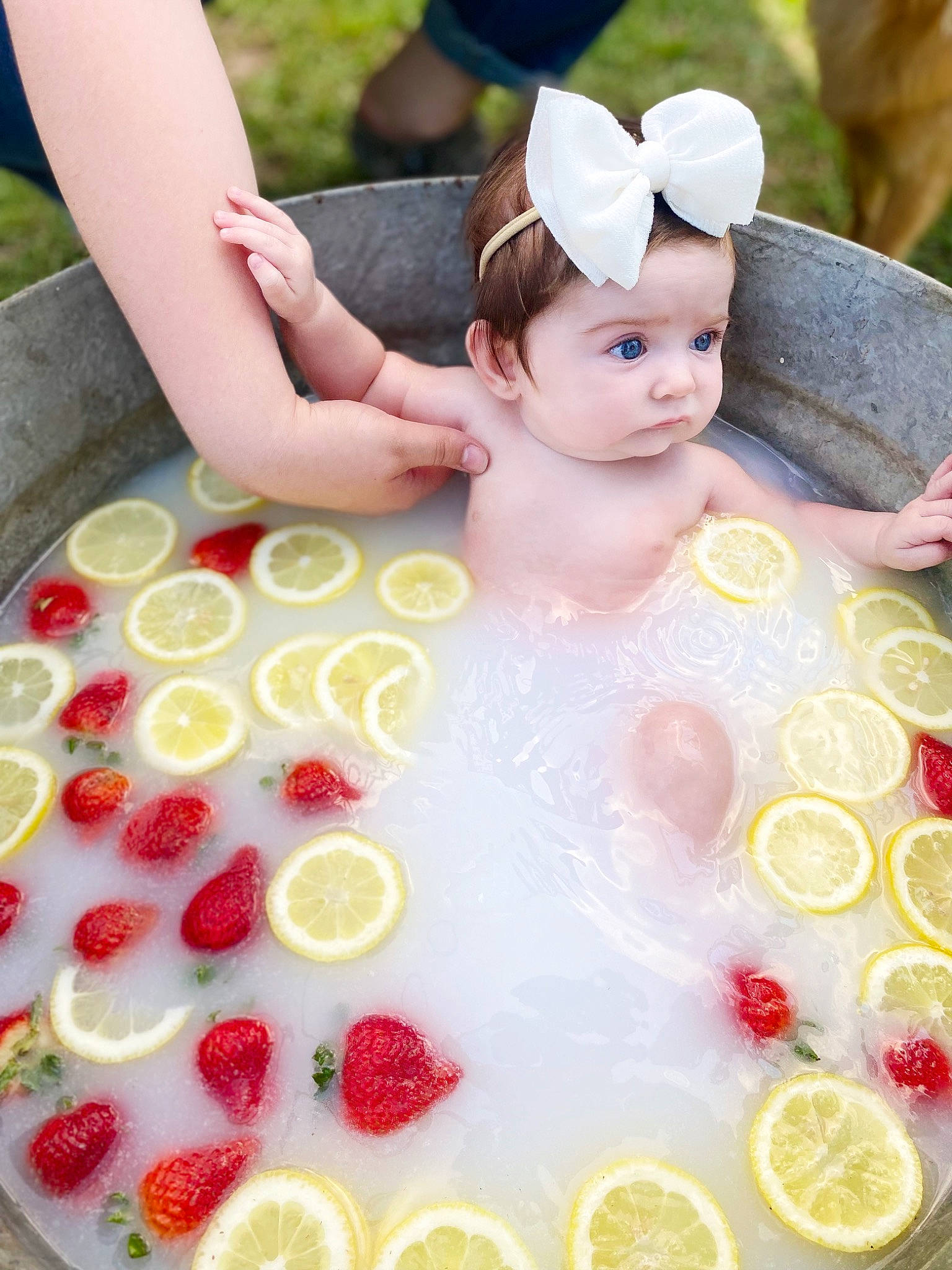 Kinsley joined the competition — help win amazing prizes! baby, baby_toddler_clothing, cake_decorating_supply, citrus, event, food, fruit, fun, garnish, happy, headwear, ingredient, leisure, lemon, person, pink, recipe, strawberry, sugar_cake, sweetness