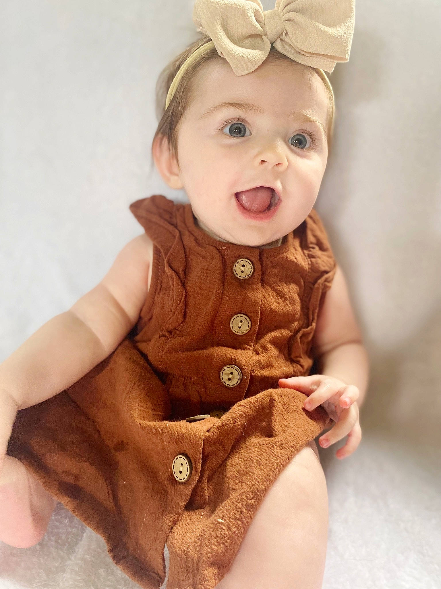 Kinsley joined the competition — help win amazing prizes! baby, baby_toddler_clothing, cheek, chin, collar, dress, eye, face, finger, hair, happy, head, headwear, human_body, iris, lip, neck, person, pink, skin